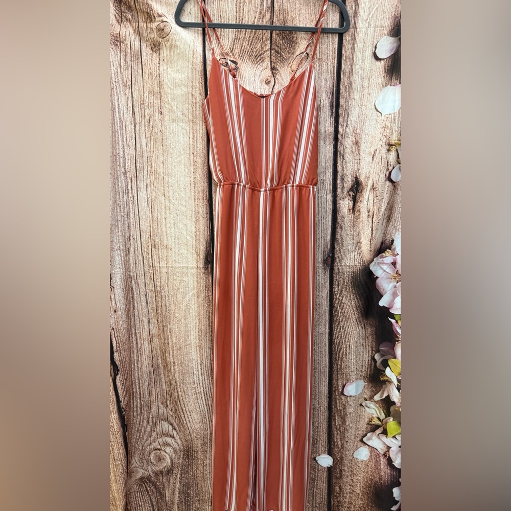Striped Orange Jumpsuit